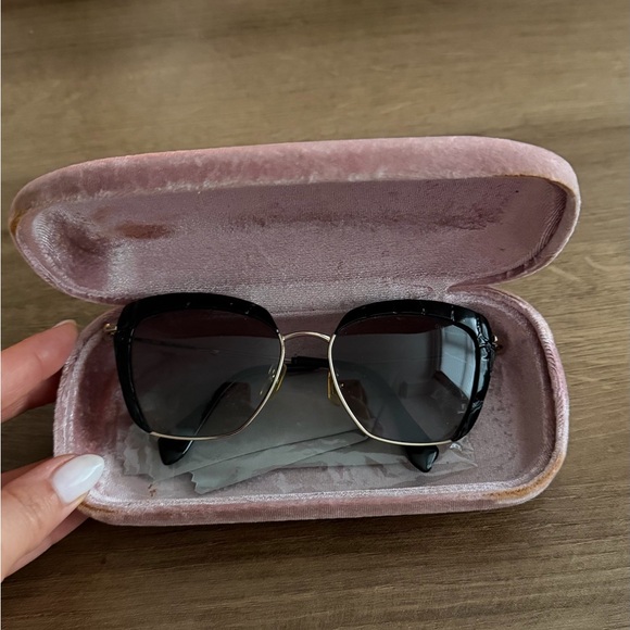 Miu Miu Sunglasses with Gold Accents